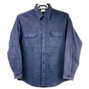 Prentiss Outdoors‎ Mens Chamois Flannel Long Sleeve Shirt Size Medium Navy